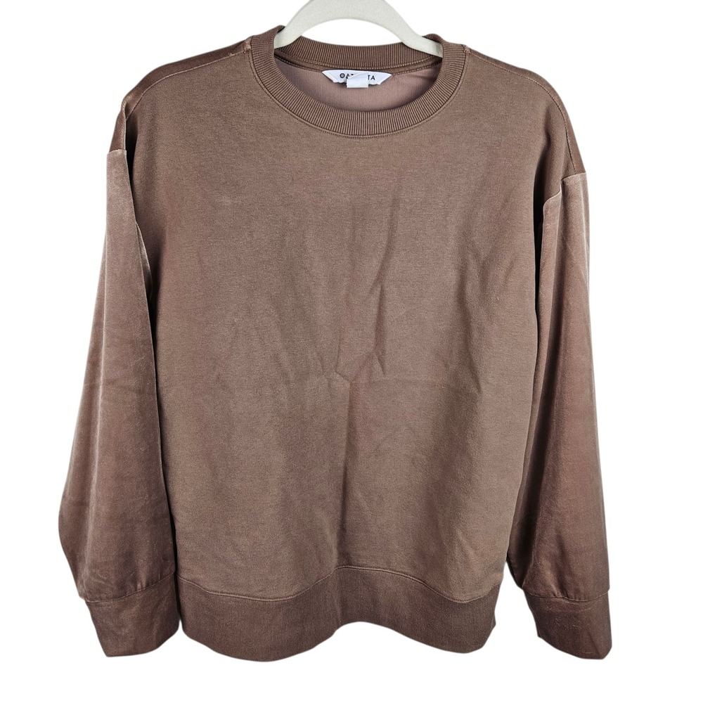 Athleta Women's Small Velvet Brown Crewneck Sweatshirt‎ Casual Pullover Top